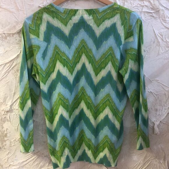 C Wonder cotton watercolor chevron sweater. M - Picture 4 of 6